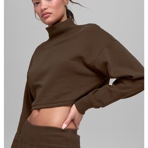 ALO Yoga Cropped Turtleneck Sweater - Brown